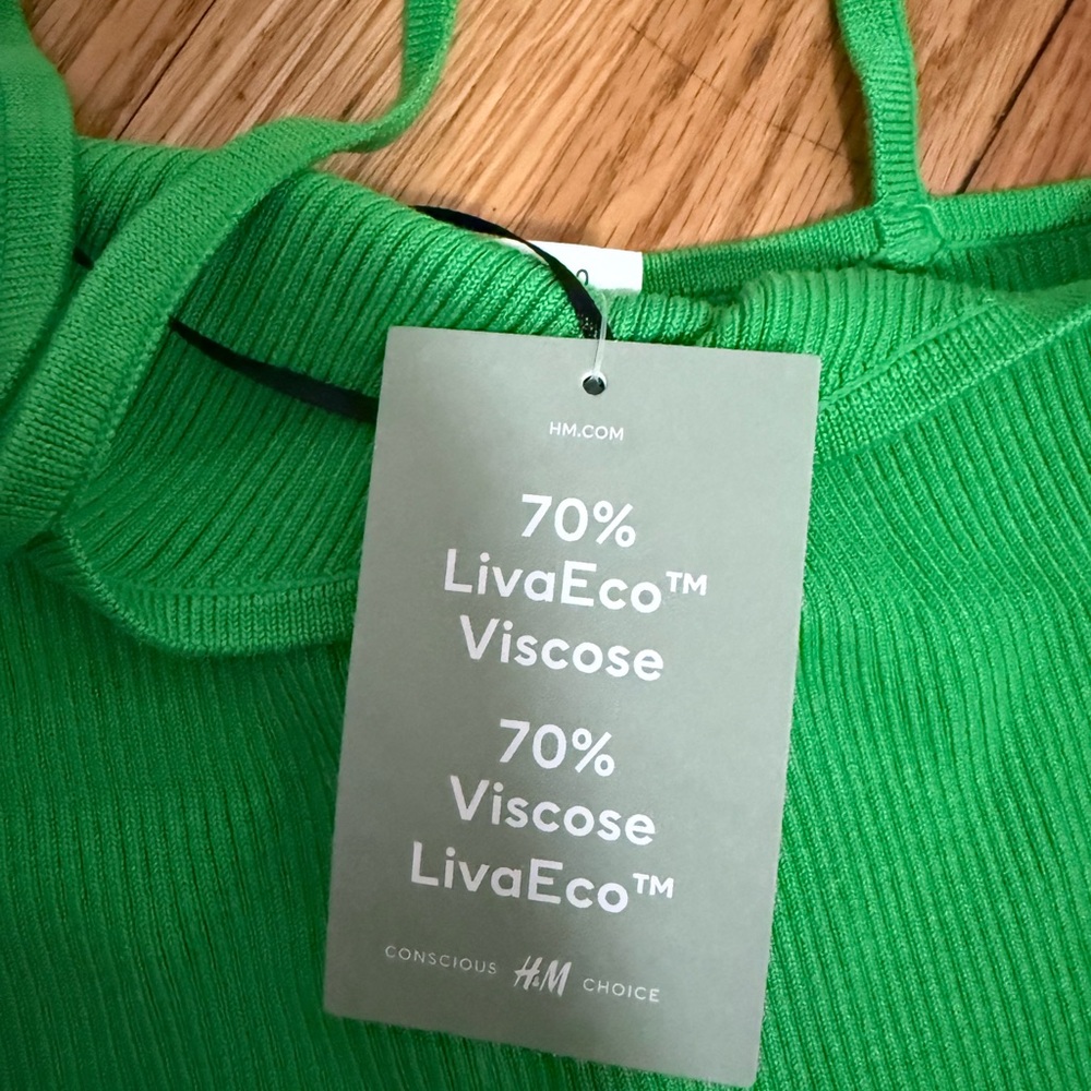 H&M Green Ribbed Halter Top - Picture 3 of 4